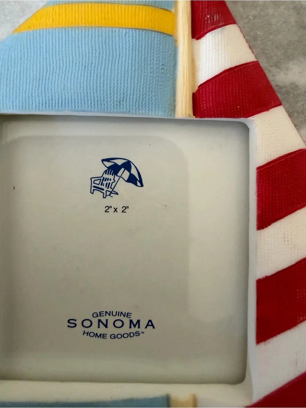 Sonoma Kids Sailboat Photo Frame in Blue, Red & Yellow